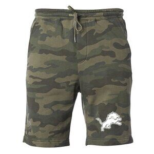 NEW Detroit Lions Fleece Sweat Shorts Pants FOREST WOODLAND CAMO